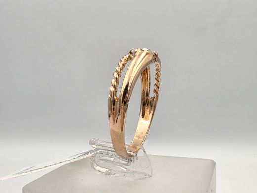 Золотое кольцо с цирконом, 2.28 г, разм. 18