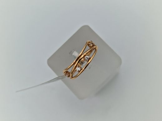 Zelta gredzens ar cirkoniju, 2.24 g, izm. 18