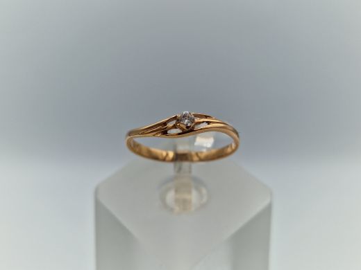 Zelta gredzens ar cirkoniju, 1.14 g, izm. 17