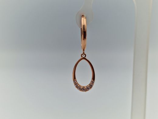 Zelta auskari ar cirkoniju, 1.55 g