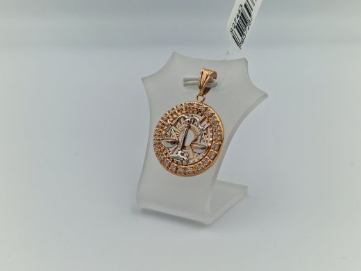 Zelta kulons ar cirkoniju, 2.22 g