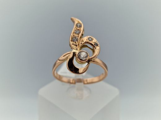 Zelta gredzens ar cirkoniju, 3.26 g, izm. 18