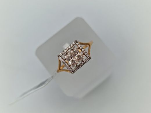 Zelta gredzens ar cirkoniju, 1.79 g, izm. 19.5