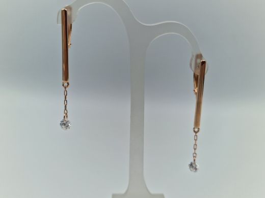 Zelta auskari ar cirkoniju, 2.61 g