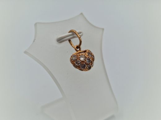 Zelta kulons ar cirkoniju, 1.28 g