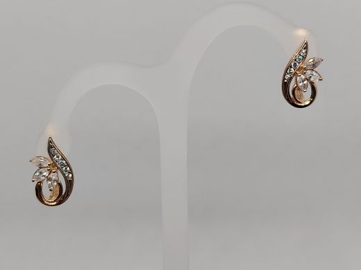 Zelta auskari ar cirkoniju, 3.76 g