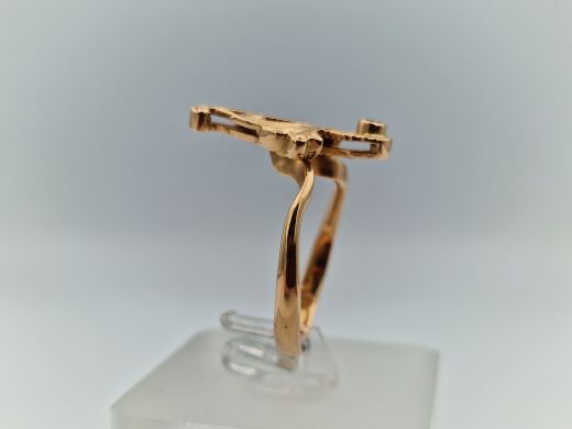 Золотое кольцо с цирконом, 4.64 г, разм. 17.5