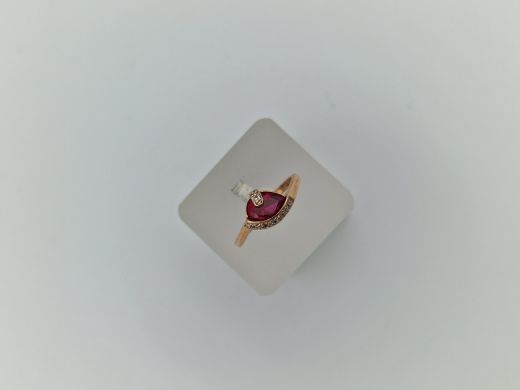 Zelta gredzens ar cirkoniju, 2.41 g, izm. 17