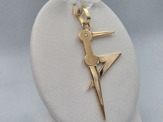 Gold pendant with diamond, 4.62 g