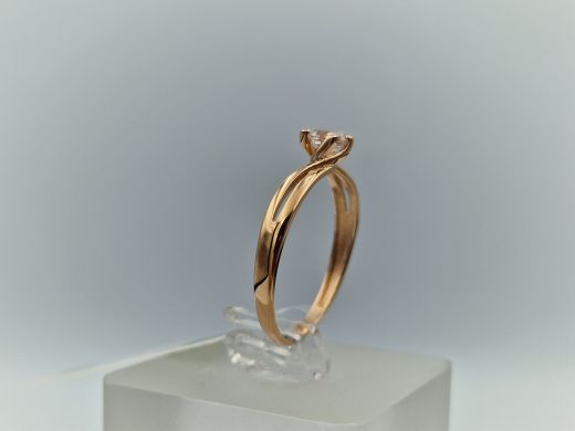 Zelta gredzens ar cirkoniju, 1.63 g, izm. 18.5