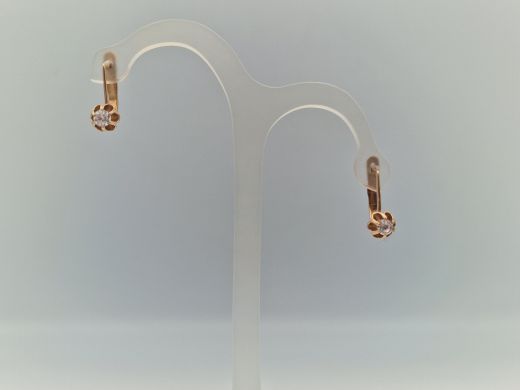 Золотые серьги с цирконом, 3.32 г