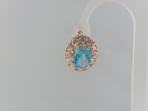 Zelta auskari ar cirkoniju, 6.84 g