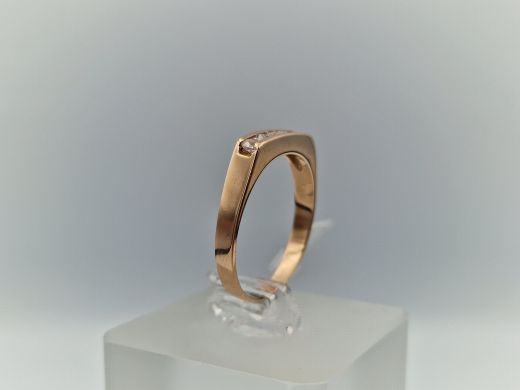 Zelta gredzens ar cirkoniju, 2.52 g, izm. 18