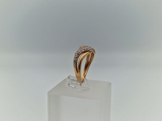 Zelta gredzens ar cirkoniju, 2.71 g, izm. 17.5