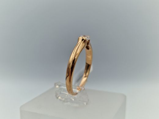 Zelta gredzens ar cirkoniju, 1.78 g, izm. 16.5