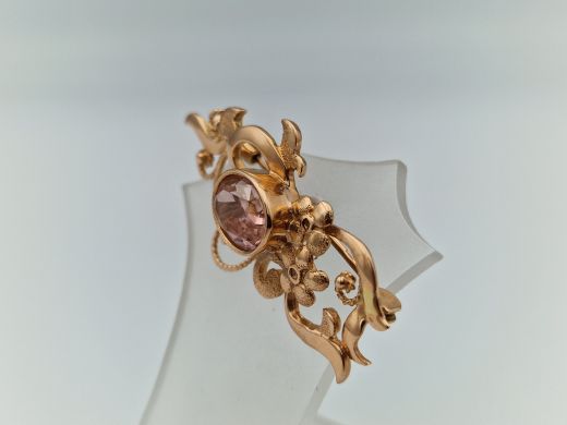 Zelta broša ar cirkoniju, 7.25 g