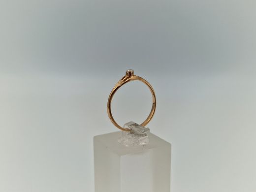 Zelta gredzens ar cirkoniju, 1.14 g, izm. 17