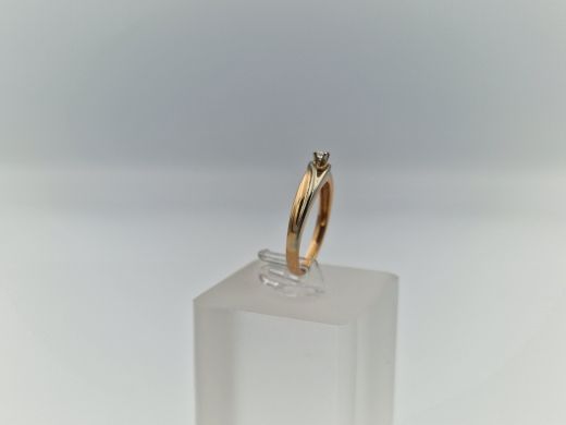 Zelta gredzens ar cirkoniju, 2.54 g, izm. 16