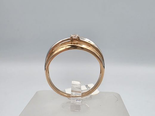 Zelta gredzens ar cirkoniju, 1.81 g, izm. 16.5