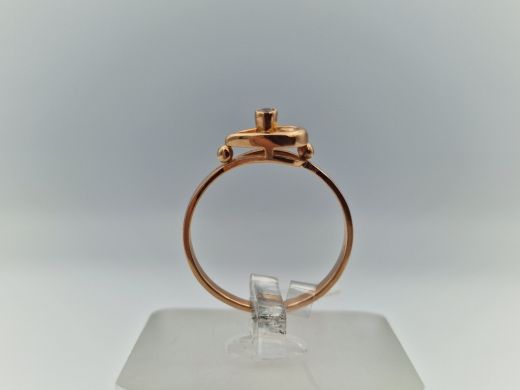 Zelta gredzens ar cirkoniju, 2.16 g, izm. 17.8