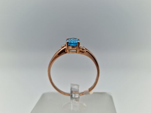 Zelta gredzens ar briljantiem un topāziem, 1.76 g, izm. 17.5