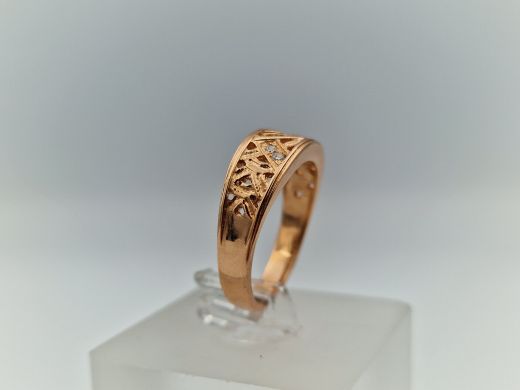 Zelta gredzens ar cirkoniju, 3.74 g, izm. 17