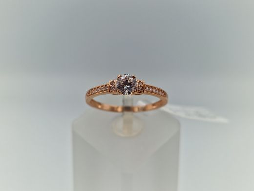 Zelta gredzens ar cirkoniju, 1.7 g, izm. 19