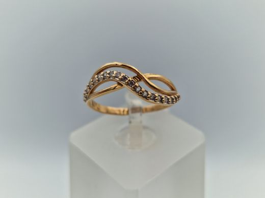 Zelta gredzens ar cirkoniju, 1.77 g, izm. 17.5