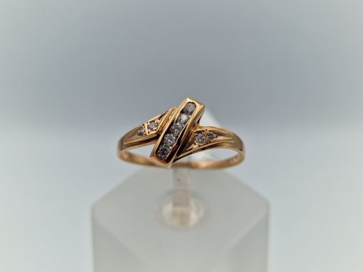 Zelta gredzens ar cirkoniju, 2.08 g, izm. 19