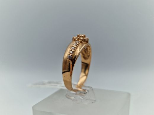 Zelta gredzens ar cirkoniju, 2.58 g, izm. 17.5