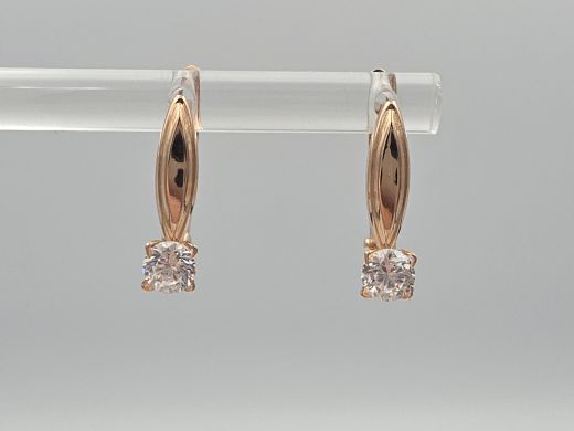 Zelta auskari ar cirkoniju, 1.37 g