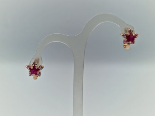 Золотые серьги с цирконом, 1.74 г