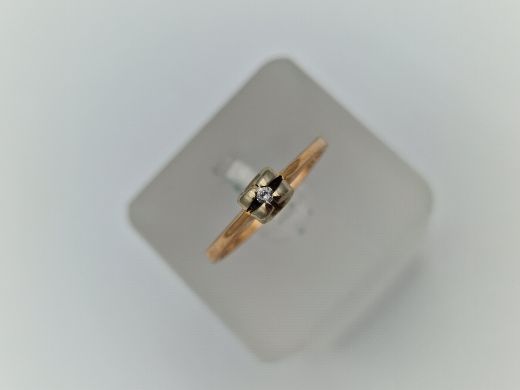 Zelta gredzens ar cirkoniju, 1.88 g, izm. 17