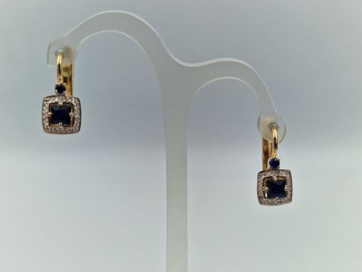 Zelta auskari ar briljantu, 3.53 g