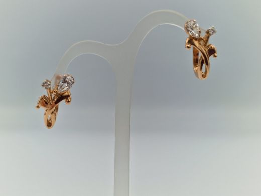 Zelta auskari ar cirkoniju, 4.12 g