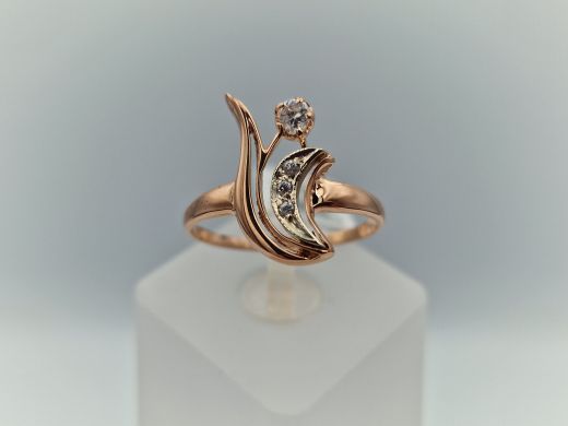 Zelta gredzens ar cirkoniju, 2.27 g, izm. 18.5