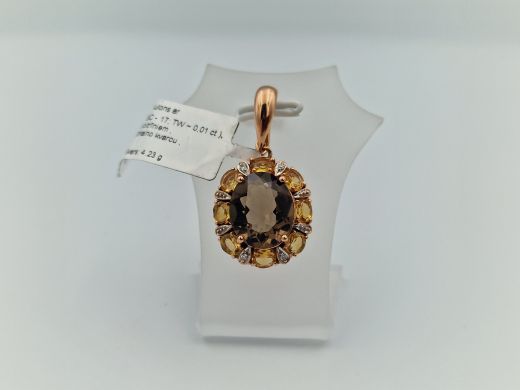 Золотой кулон с цитрином, 4.23 г