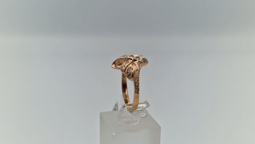 Zelta gredzens ar cirkoniju, 3.23 g, izm. 17.5