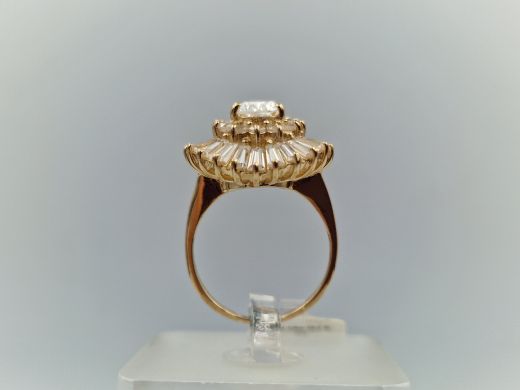 Zelta gredzens ar cirkoniju, 5.94 g, izm. 16.5