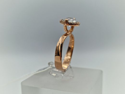 Zelta gredzens ar cirkoniju, 2.59 g, izm. 17