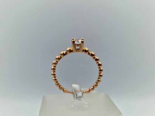 Zelta gredzens ar cirkoniju, 2.5 g, izm. 18