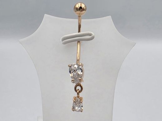 Gold piercing with zircon