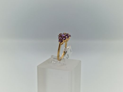 Zelta gredzens ar briljantu un ametistu, 2.75 g, izm. 17