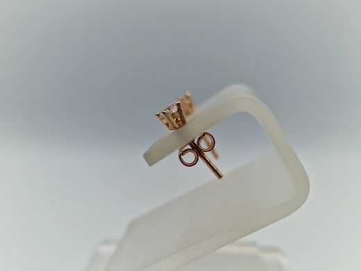 Золотые серьги с цирконом, 0.82 г