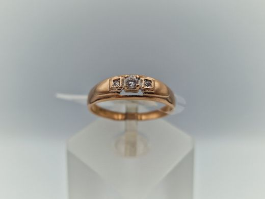 Zelta gredzens ar cirkoniju, 2.55 g, izm. 18.2