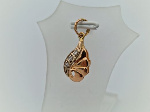 Zelta kulons ar cirkoniju, 1.28 g