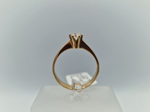 Zelta gredzens ar cirkoniju, 1.96 g, izm. 16.5