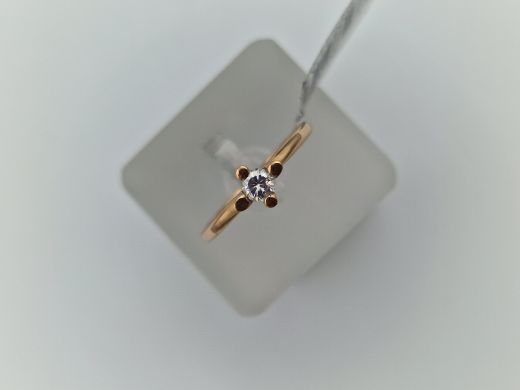 Zelta gredzens ar cirkoniju, 2.16 g, izm. 17.2