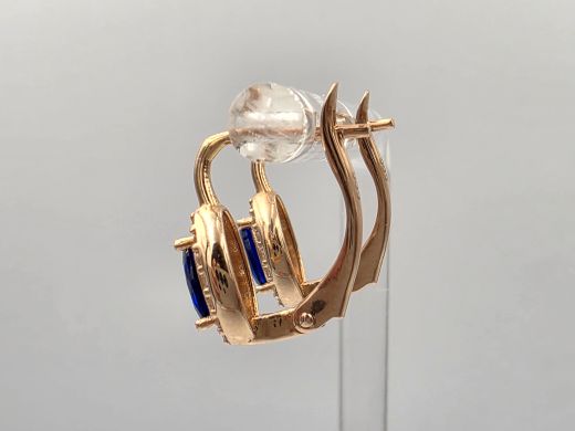 Золотые серьги с цирконом, 2.25 г