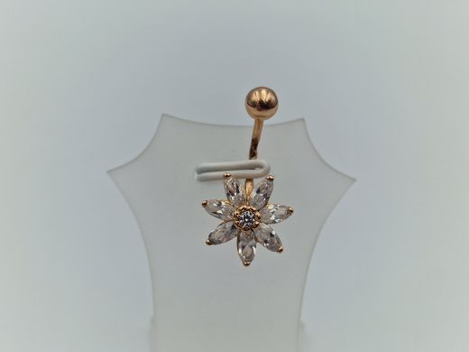 Золотой пирсинг с цирконом, 2.18 г